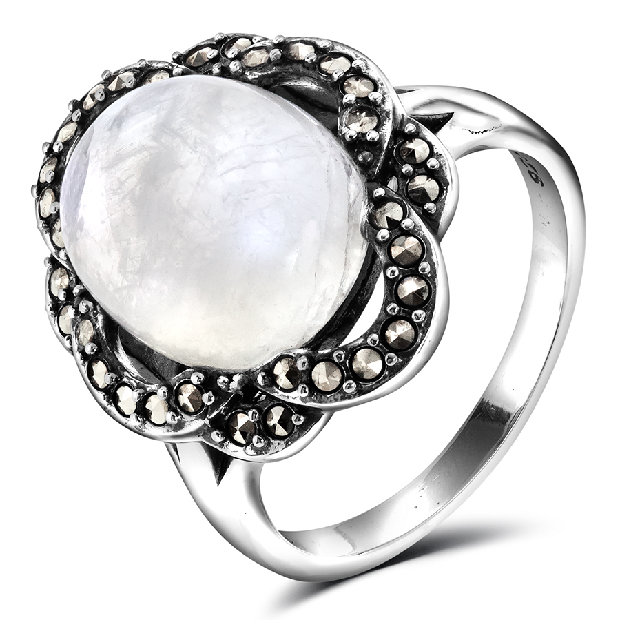 Кольцо, серебро, микс полудрагоценных камней, TJR666